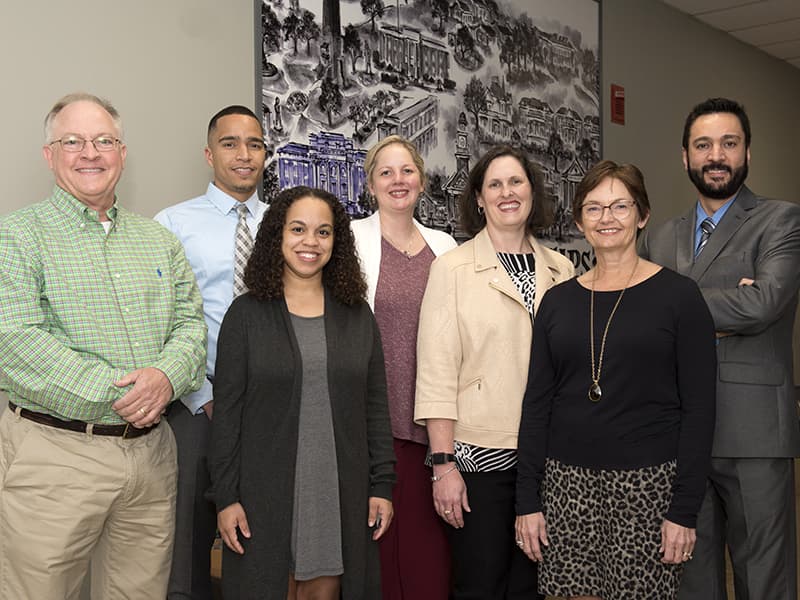 UMMC faculty participating in the Millsaps College Business Advantage Program for Professionals include, from left, Dr. William Boteler, Dr. Richard Wells, Dr. Jasmine Hollinger, Dr. Rebecca Sugg, Dr. Tracy Dellinger, Dr. Stephanie Elkins and Dr. Saeed Bajestani.